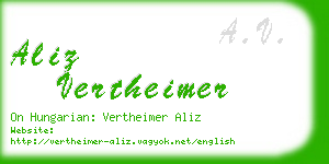 aliz vertheimer business card